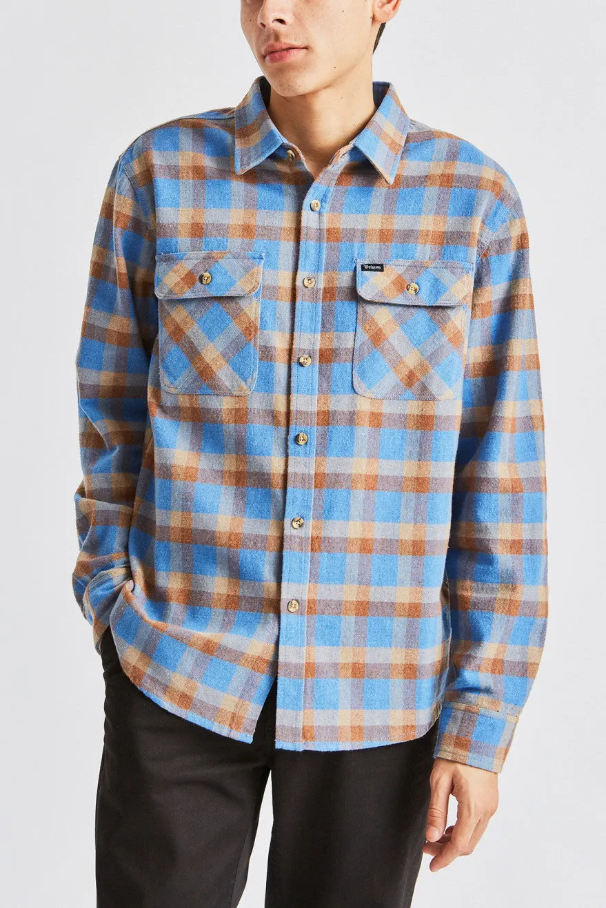 Bowery L/S Flannel - River Blue sold by Brixton product image thumbnail 2