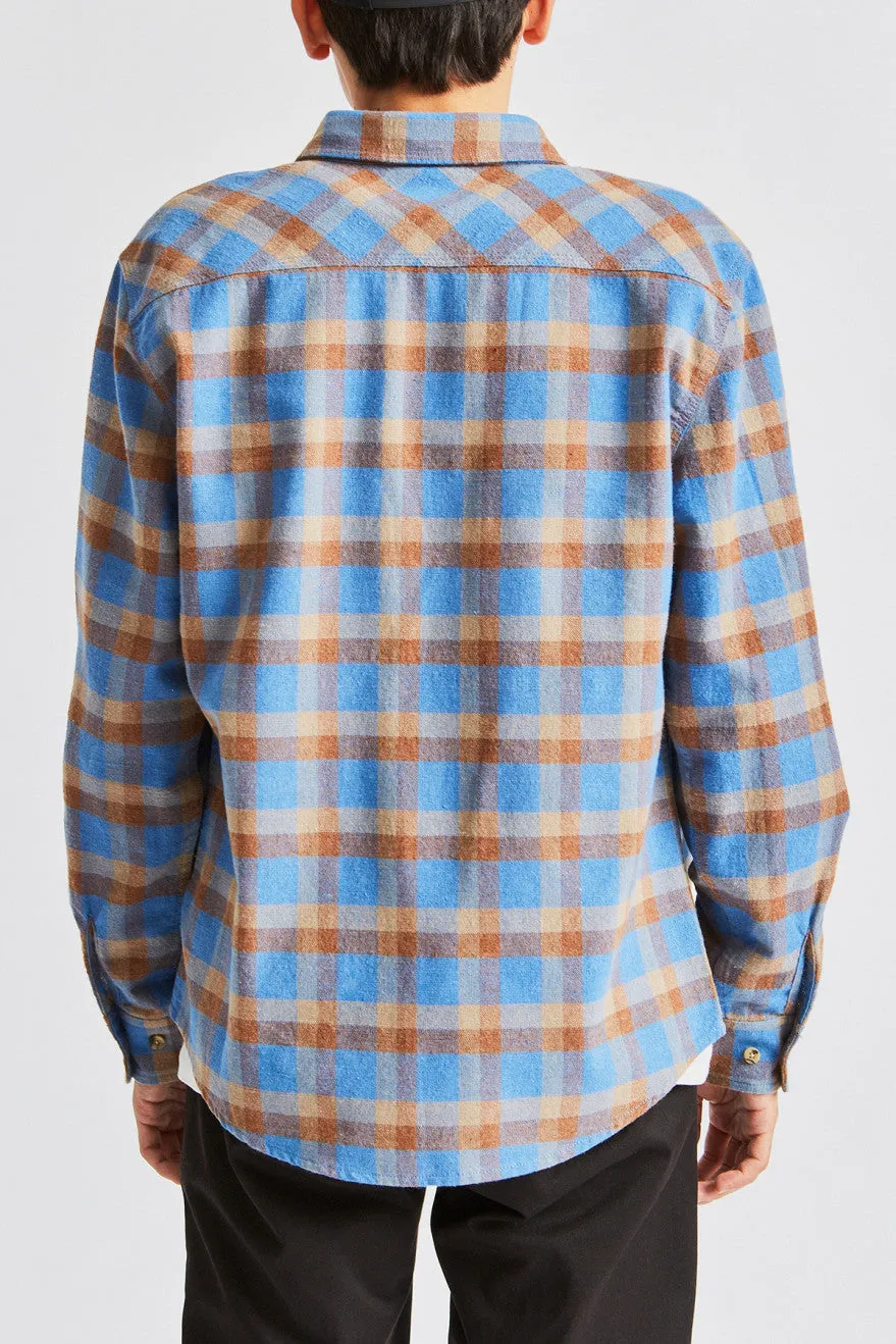 Bowery L/S Flannel - River Blue sold by Brixton product image thumbnail 3