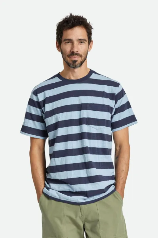 Hilt Slub S/S Pocket Tee - Washed Navy/Dusty Blue sold by Brixton