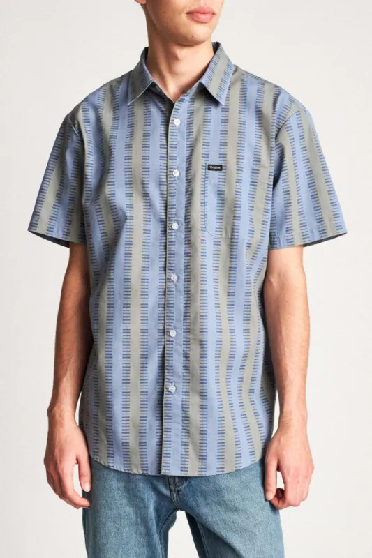 Charter Plaid S/S Woven - Blue/Green sold by Brixton