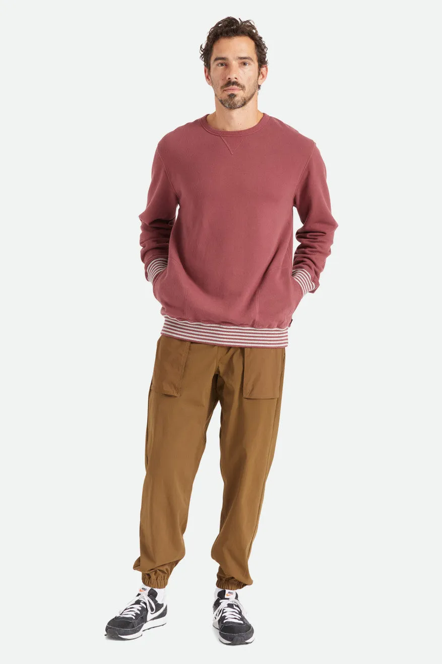 Collegiate Pocket Crew - Mahogany/Heather Grey Worn Wash sold by Brixton product image thumbnail 2