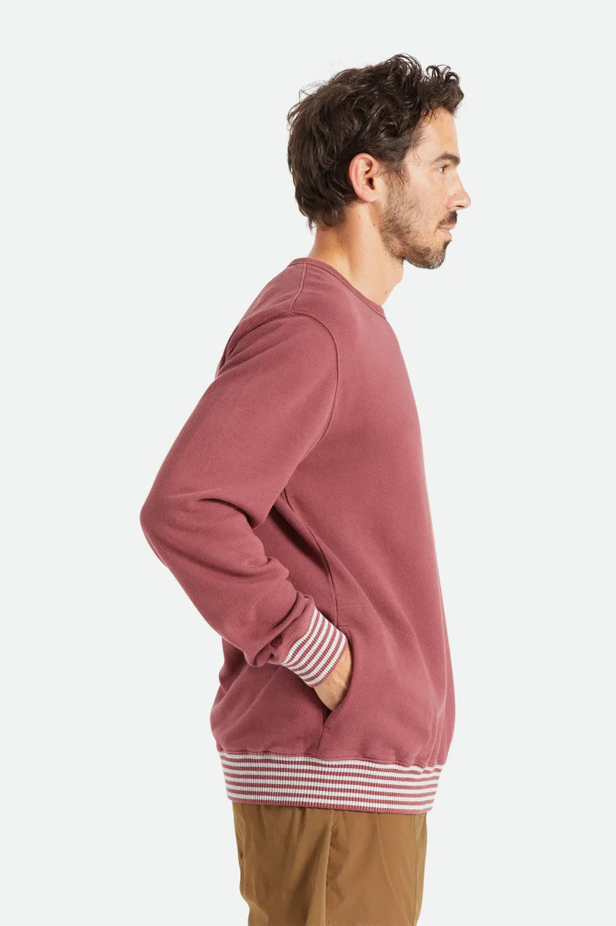 Collegiate Pocket Crew - Mahogany/Heather Grey Worn Wash sold by Brixton product image thumbnail 3