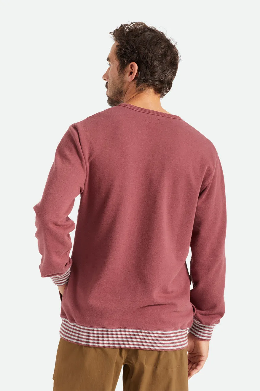 Collegiate Pocket Crew - Mahogany/Heather Grey Worn Wash sold by Brixton product image thumbnail 4