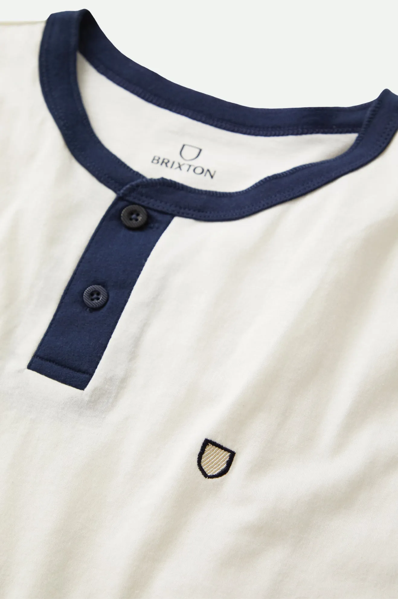 Shield S/S Baseball Henley Knit - Off White/Navy sold by Brixton product image thumbnail 2