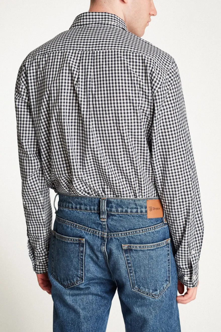 Howl L/S Woven - Navy/Off White sold by Brixton product image thumbnail 3