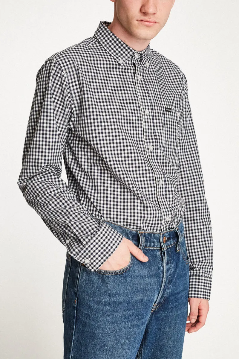 Howl L/S Woven - Navy/Off White sold by Brixton product image thumbnail 4