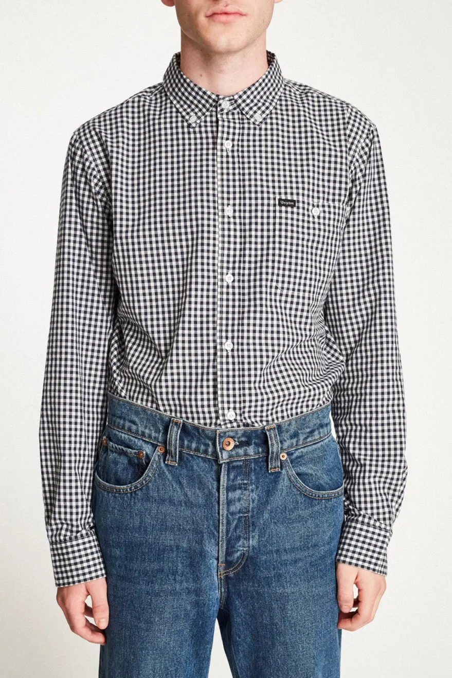 Howl L/S Woven - Navy/Off White sold by Brixton