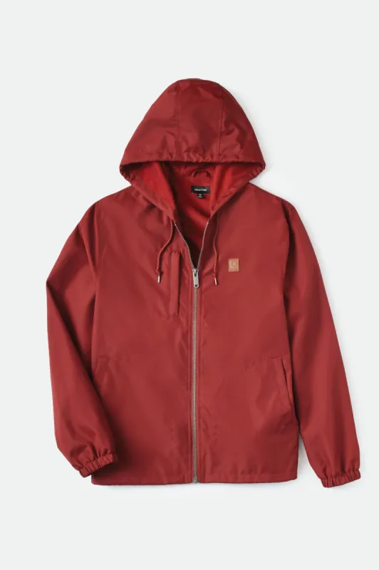 Claxton Beta Zip Hood Jacket - Dark Brick sold by Brixton