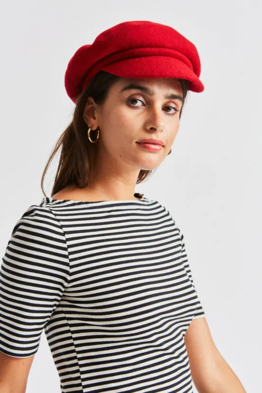 Audrey Brim Beret - Red sold by Brixton