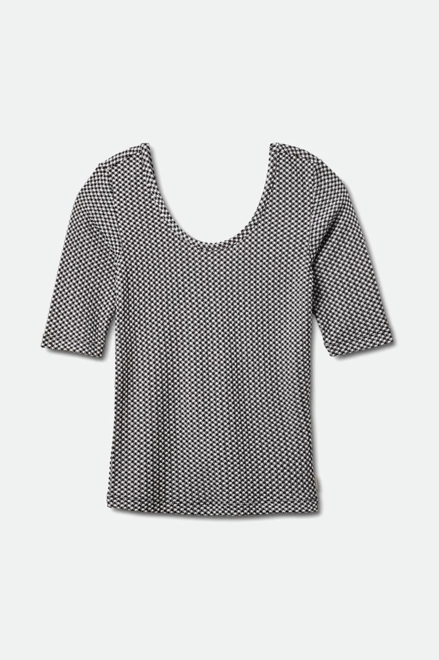 Roma Scoop Neck Half Sleeve Knit - Black sold by Brixton