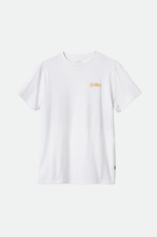 Willie Nelson S/S Tailored Tee - White sold by Brixton
