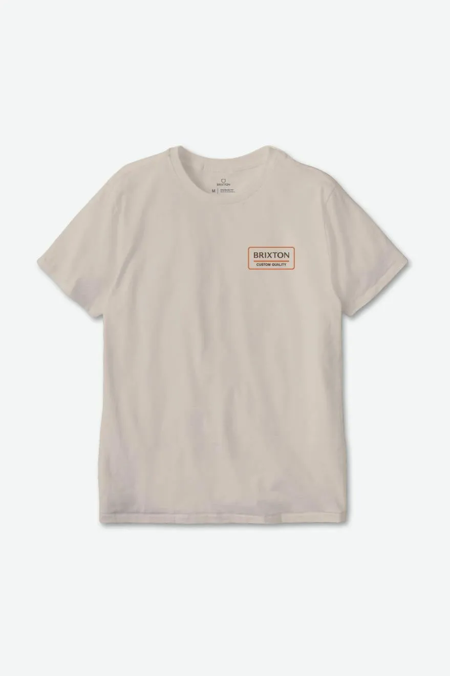 Palmer Proper S/S Standard Tee - Cream/Paradise Orange/Dark Earth sold by Brixton