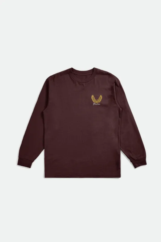 Talon L/S Standard Tee - Mahogany sold by Brixton