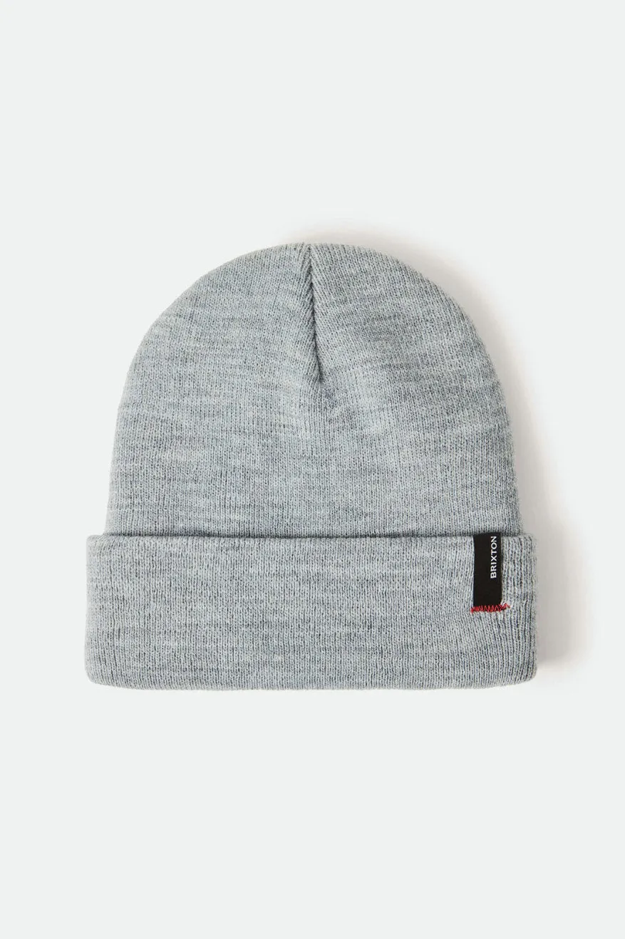 Harbor Watch Cap Beanie - Light Heather Grey sold by Brixton