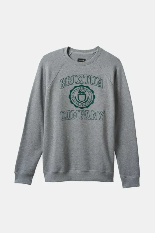 University Broken In Crew - Heather Grey/Pine Needle made by Brixton