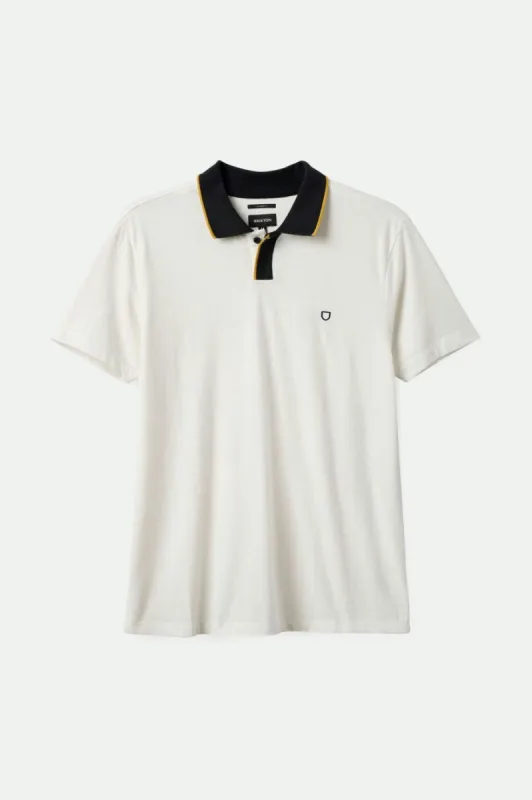 Mod Flex S/S Polo - Off White/Black sold by Brixton
