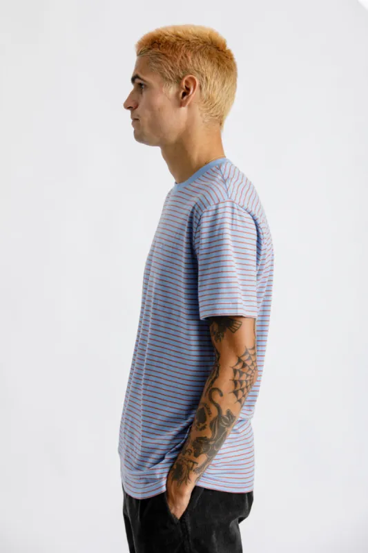 Hilt S/S Knit - Casa Blanca Blue/Sunrise/Coco sold by Brixton
