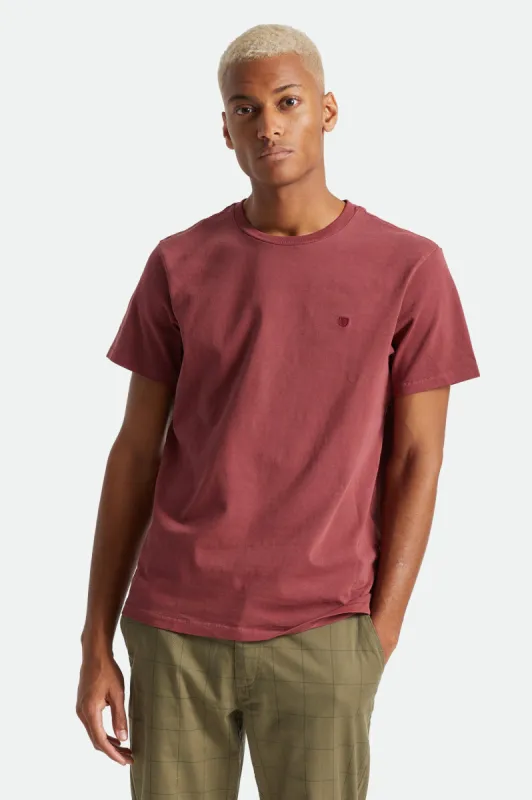 Vintage Reserve S/S Tee - Dark Brick sold by Brixton