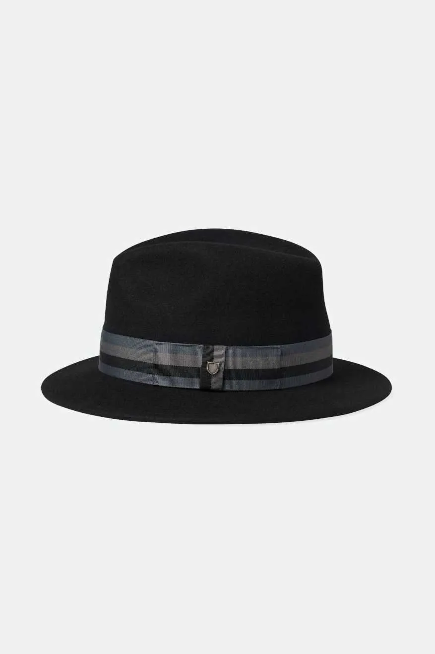 Roma Fedora - Black/Grey Charcoal sold by Brixton product image thumbnail 3