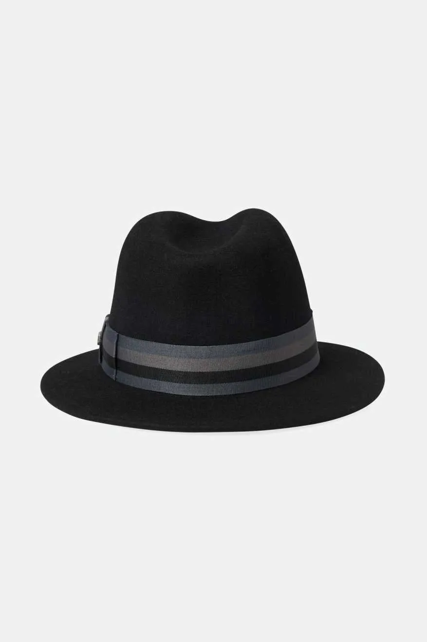 Roma Fedora - Black/Grey Charcoal sold by Brixton product image thumbnail 2