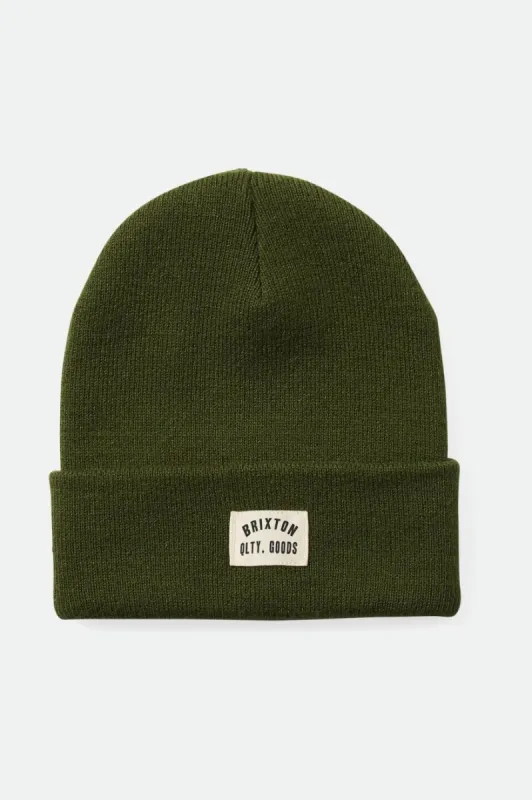 Woodburn Watch Cap Beanie - Chive sold by Brixton
