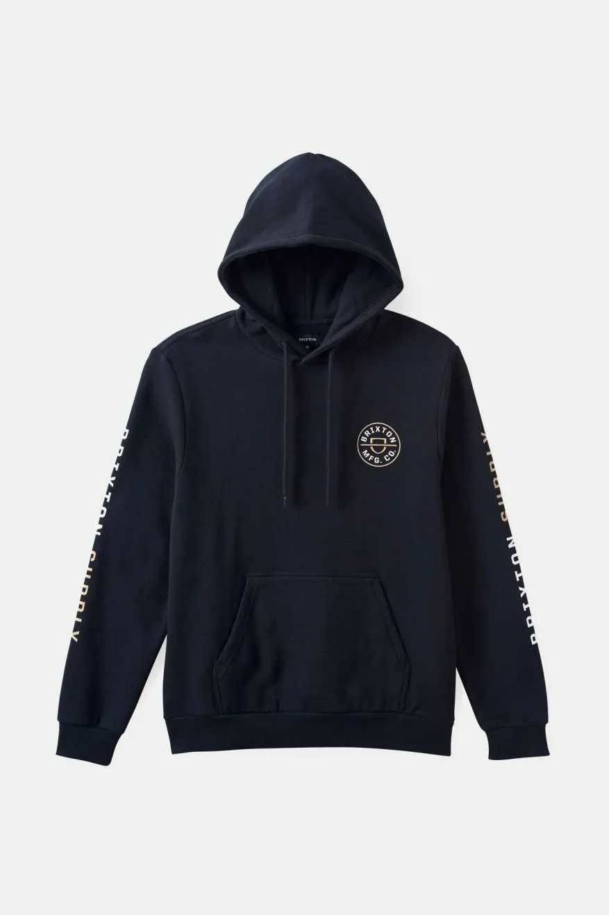 Crest Hoodie - Black/Sand/White sold by Brixton