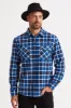 Bowery Lightweight L/S Flannel - Navy/Royal sold by Brixton