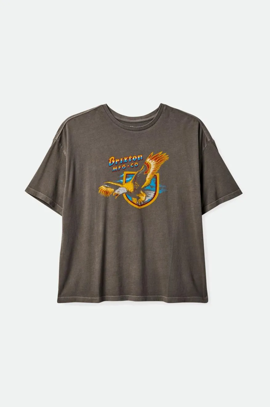 District Women's Oversized Boyfriend Tee - Washed Black sold by Brixton