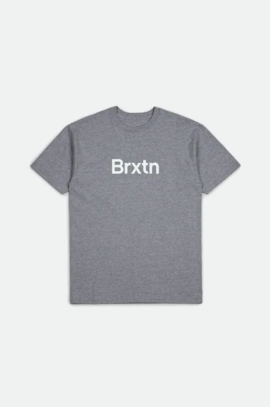Gate S/S Standard Tee - Heather Grey/White sold by Brixton