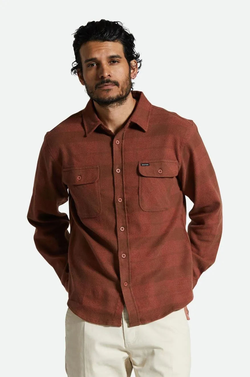 Bowery Stretch Water Resistant L/S Flannel - Sepia/Terracotta sold by Brixton product image thumbnail 2