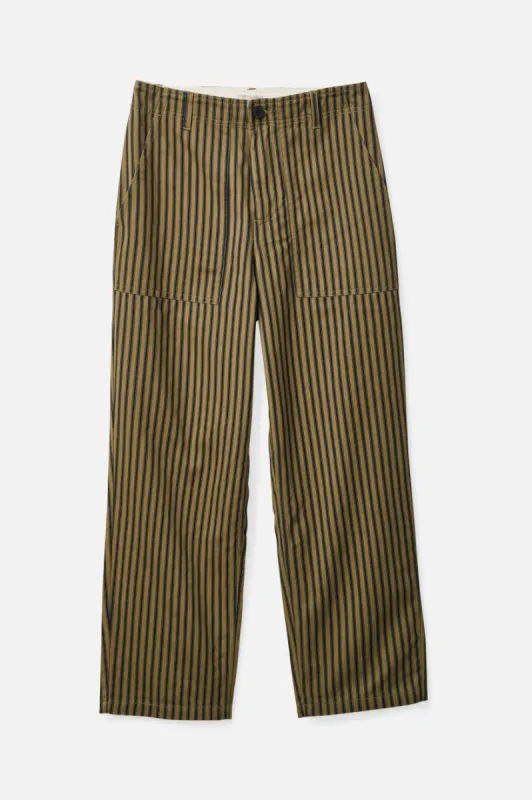 Vancouver Pant - Military Olive Stripe made by Brixton