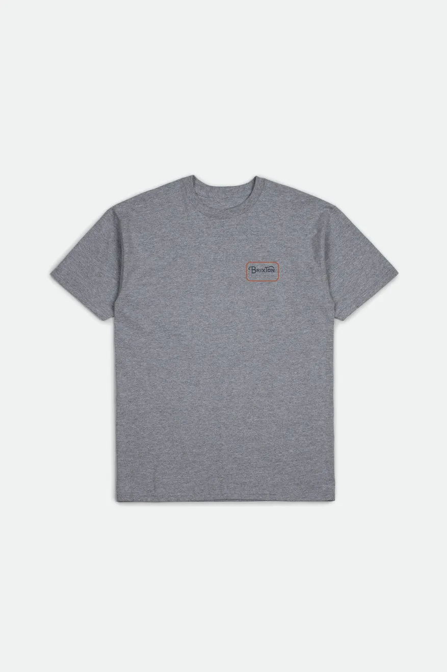 Grade S/S Standard Tee - Heather Grey/Orange sold by Brixton