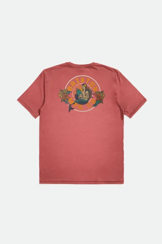 Geneva S/S Standard Tee - Dusty Cedar Worn Wash sold by Brixton