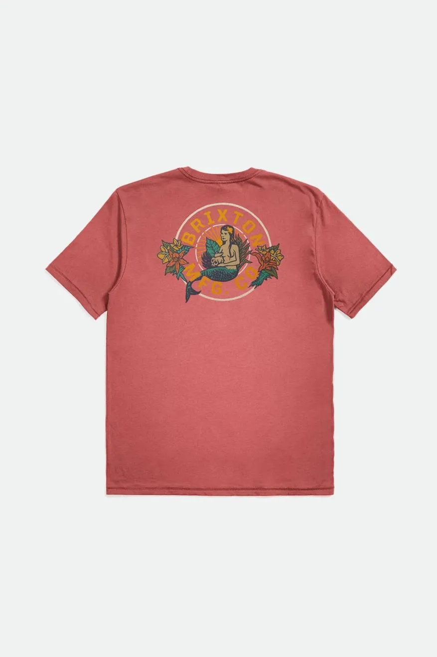 Geneva S/S Standard Tee - Dusty Cedar Worn Wash sold by Brixton