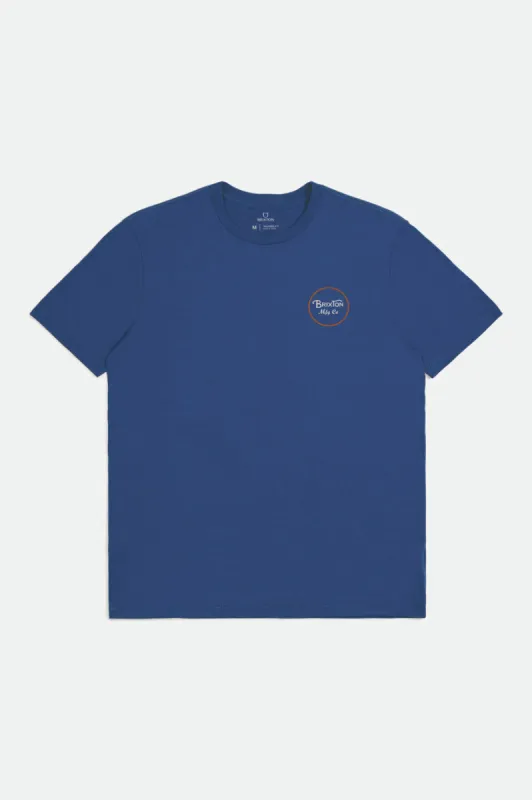 Wheeler II S/S Tailored Tee - Marine Blue sold by Brixton