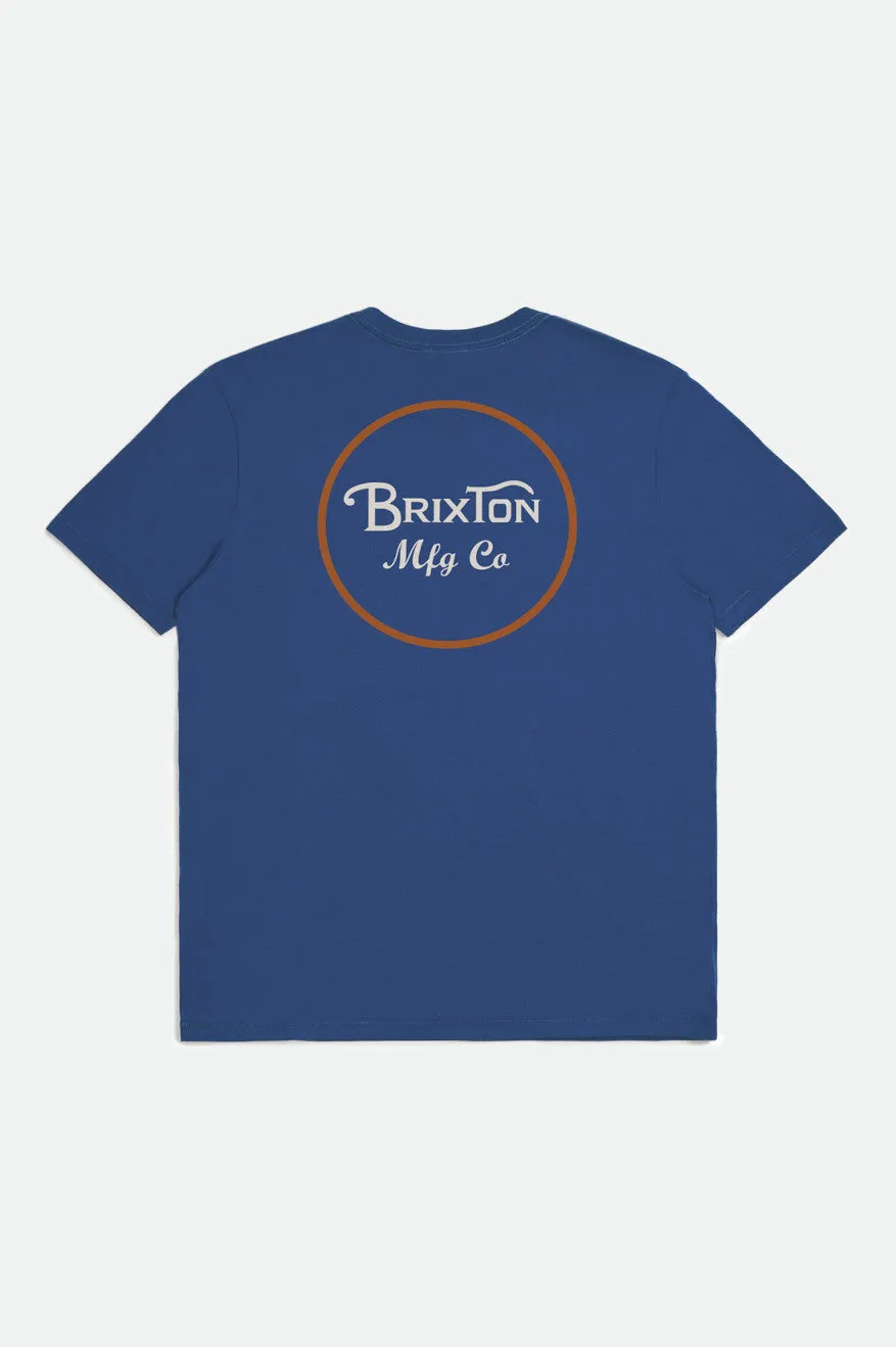 Wheeler II S/S Tailored Tee - Marine Blue sold by Brixton product image thumbnail 2