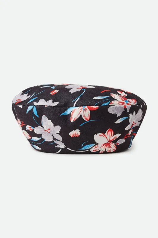 Audrey Beret - Black Floral sold by Brixton