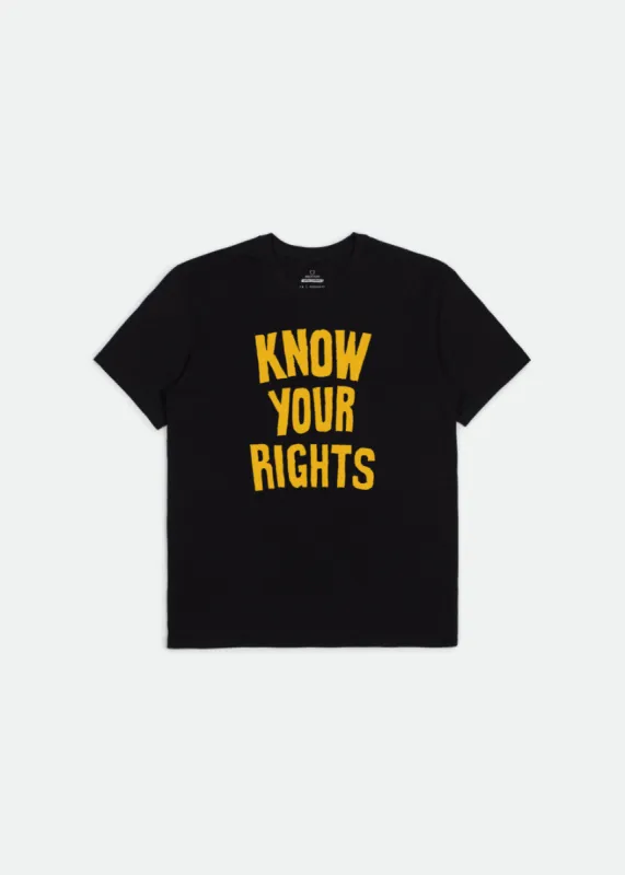 Strummer Know Your Rights II S/S Standard Tee - Black sold by Brixton