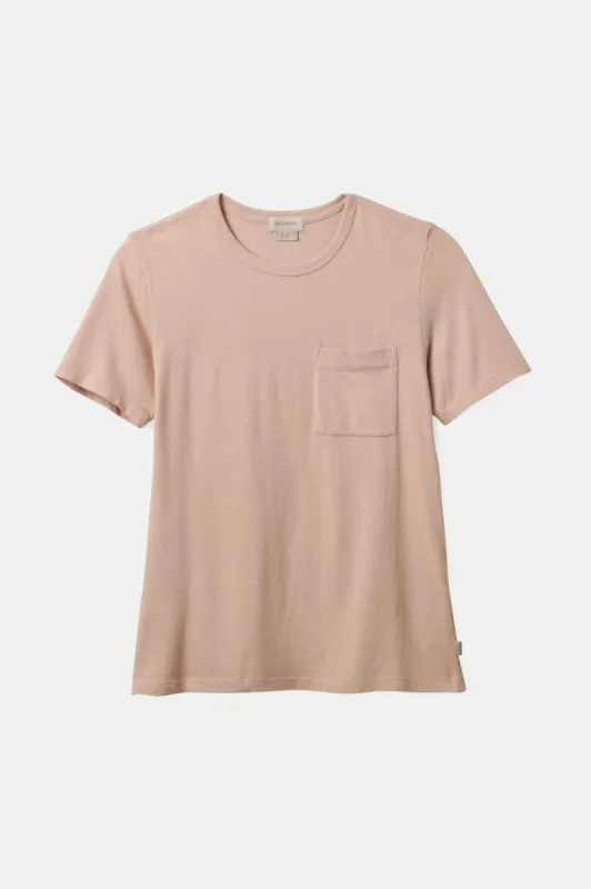 Carefree Organic Garment Dye Perfect Pocket T-Shirt - Dusty Pink sold by Brixton