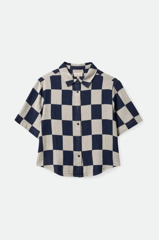 Mykonos Boxy S/S Woven - Washed Navy sold by Brixton