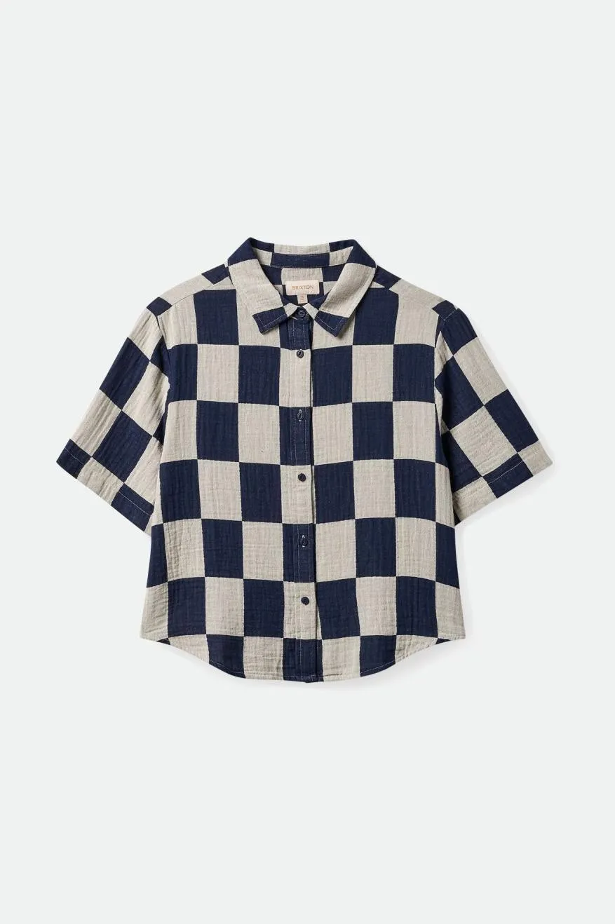 Mykonos Boxy S/S Woven - Washed Navy sold by Brixton