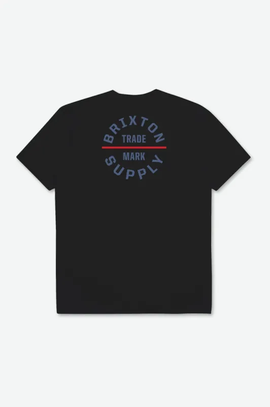 Oath V S/S Standard Tee - Black/Pacific Blue sold by Brixton