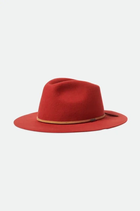 Wesley Packable Fedora - Phoenix Orange/Natural sold by Brixton