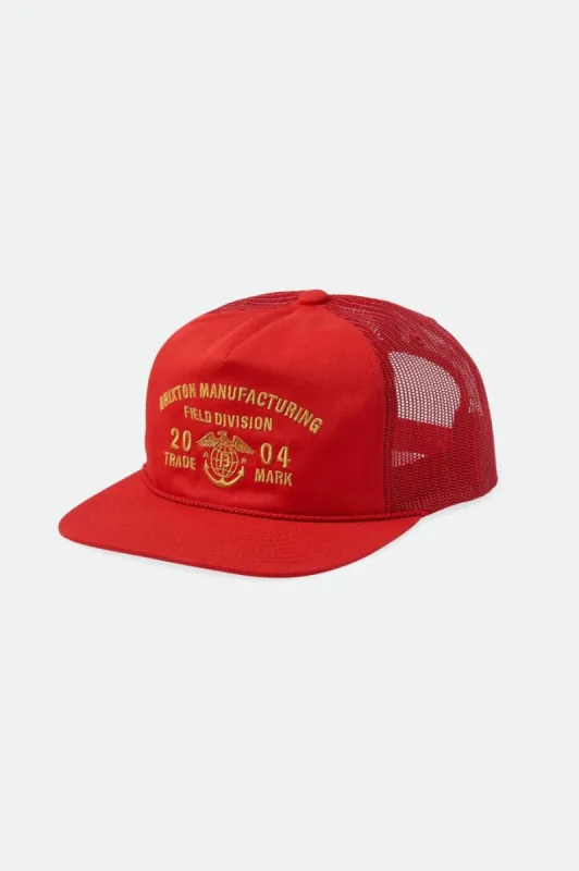 Division MP Trucker Hat - Aloha Red/Aloha Red made by Brixton