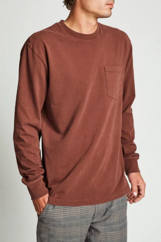 Basic L/S Pocket Tee - Chestnut sold by Brixton