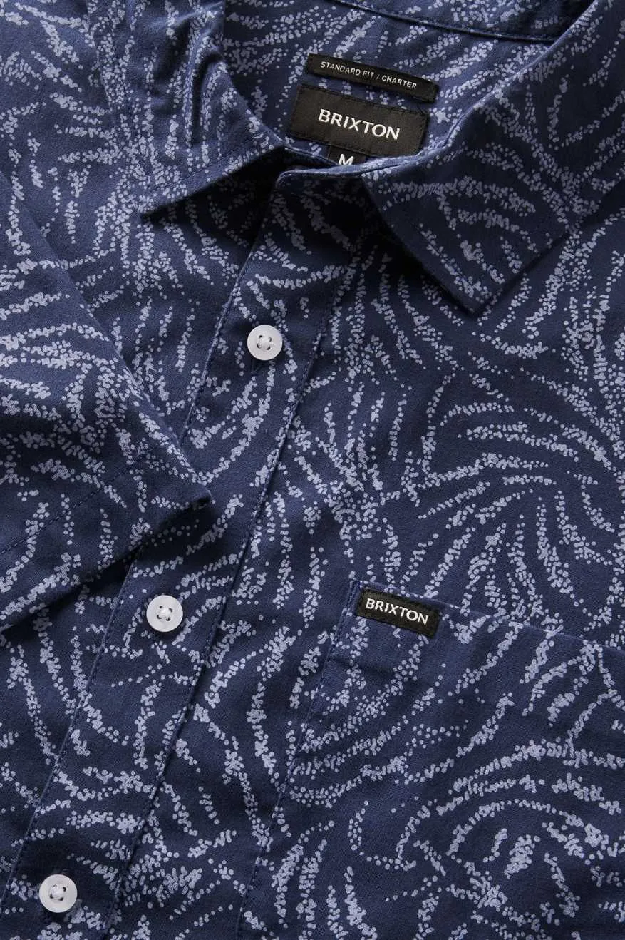 Charter Print S/S Woven Shirt - Washed Navy/Dusty Ripple sold by Brixton product image thumbnail 2