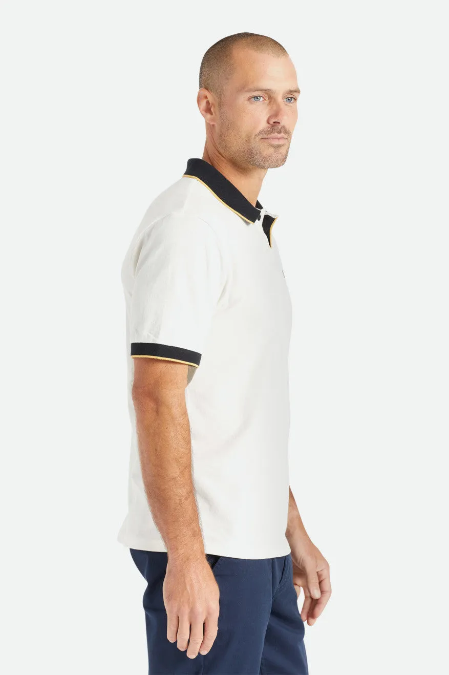 Proper S/S Polo Knit - Off White/Black sold by Brixton product image thumbnail 4