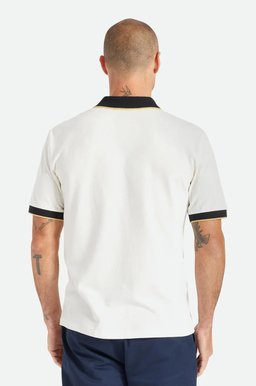 Proper S/S Polo Knit - Off White/Black sold by Brixton product image thumbnail 5