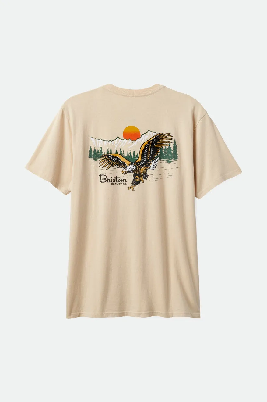 Glacier S/S Standard Tee - Cream Worn Wash sold by Brixton product image thumbnail 2