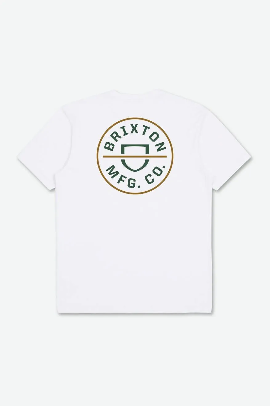 Crest II S/S Standard Tee - White/Pine Needle/Golden Brown sold by Brixton product image thumbnail 2